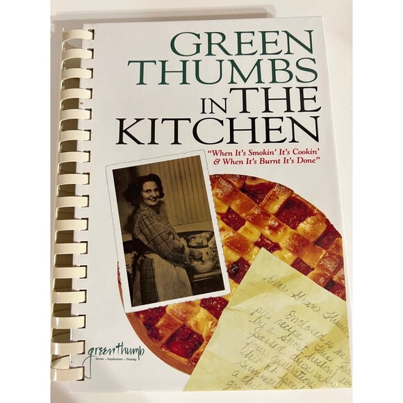 Vintage Cookbook Green Thumbs In The Kitchen Hardcover Spiral Bound 1st Printing - Picture 1 of 7